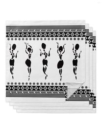 Table Napkin 4pcs African Tribe Women Square Napkins 50x50cm Party Wedding Decoration Cloth Kitchen Dinner Serving