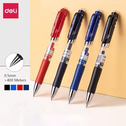 Deli Retractable Gel Pen 0.5 Mm Black Blue Color Writing Tools School Office Supplies Stationery Ink Pens