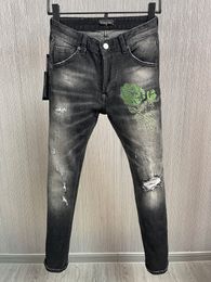 DSQ PHANTOM TURTLE Jeans Men Jeans Mens Luxury DesignerJeans Skinny Ripped Cool Guy Causal Hole Denim Fashion Brand Fit Jean Man Washed Pant 6822