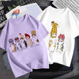 T-shirts Summer Clothes 2021 Cure Cat Printed T-Shirt Baby Things For Girls Clothes For Boys T Shirt Kids Boy 3 Colours Short Sleeve Tops AA230511