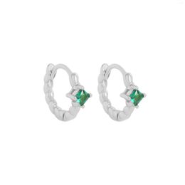 Hoop Earrings Small And Luxurious Design Sense Versatile Fried Dough Twists Micro Inlaid With Zircon 925 Sterling Silver Texture