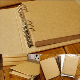 Picture Frames 40 Pages Wedding/Baby/DIY/Loose-Leaf Po Album Scrapbook Blank Po Album Cover Kraft Album For Pos For Kids Case Binding 230512