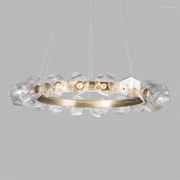 Chandeliers Pendant Lights Nordic Irregular Glass Round Living Room Dining Hanging Model House El Art Decor Lamp