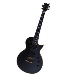 Factory Matte Black Electric Guitar with Fixed Bridge,Gold Hardware,Offer Logo/Color Customize