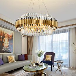 Chandeliers Luxury Crystal Chandelier Post Modern Living Room Lamp Round Simple Atmosphere Home Nordic Restaurant Bedroom