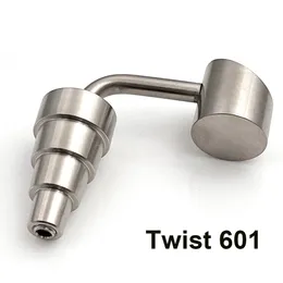 Titanium Nail Oblique Twist 6 IN 1 Joint 10mm 14mm 18mm Dual Function Screw GR2 Hookah Water Pipes Bong Ash Dab Rigs