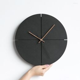 Wall Clocks 1x Scandinavian Minimalist Wooden Clock Living Room Personality Home Watch Silent Decoration