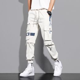 Men's Pants Fashion Sweatpants Streetwear Cargo Pants Men Ribbons Pockets Joggers Hip Hop Men's Trousers 230512