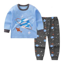 Pajamas SAILEROAD Children's Pajamas Kids Cartoon Planets Set Baby Boys Long Sleeve Pyjamas Child Pijama Infantil Girls Night wear 230511