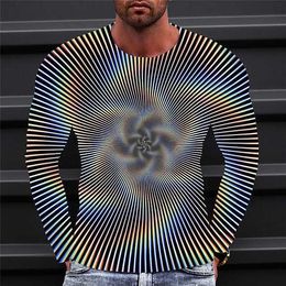 Rukas T-Shirt Grafik 3D Baskı Boyun Kesim 3D Baskı Açık Hava Dış Mekan Uzun Kollu Baskı Retro Moda Orijinal Desen