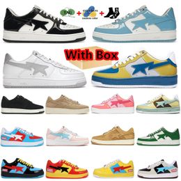 Casual Shoes White bapestaly bapely Brown ape Designer for Casual Shoes Ivory Platform Sneakers Plate Patent Leather Green Black Men Women Trainers Jogging With Box