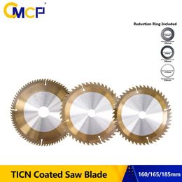 Zaagbladen 1pc TCT 160mm 165mm 185mm Wood Saw Blade TiCN Coated Circular Saw Blade 24/40/48/80T Cutting Disc Carbide Saw Cutting Disc