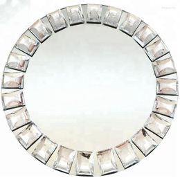 Party Decoration 50pcs)Beautiful Diamond Acrylic Mirror Charger Plates Wholesale Yudao1459