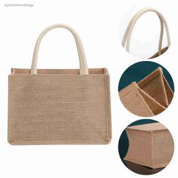 Shopping Bags Fast Drop Burlap Tote Bags Blank Jute Beach Eco Large Shopping Handbag Gift Bags With Handle Multiple Sizes Handbag
