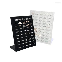 Jewelry Pouches Black/Gray Velvet Display Case Ring Displays Stand Board Holder Storage Box Plate Organizer 20 10 23CM