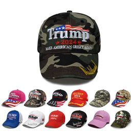 Snapbacks Trump 2024 Cap Camouflage USA Flag Baseball Caps Keep America Great Again A Variety Of Styles President Hat 3D Letter Embroidery P230512