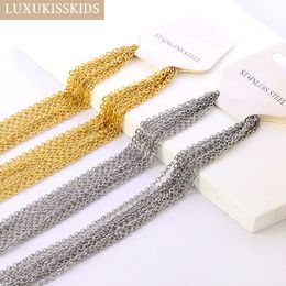 LUXUKISSKIDS Stainless Steel Chains Necklace Woman 10pcs/lot Bulk Wholesale DIY Rolo 2mm Chain No Fade Choker For Jewellery Making