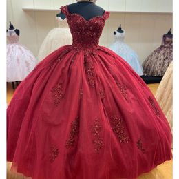 Quinceanera Dresses Princess Red Sequins Appliques Crystal Ball Gown Sweetheart Lace-up with Plus Size Sweet 16 Debutante Party Birthday Vestidos De 15 Anos 116