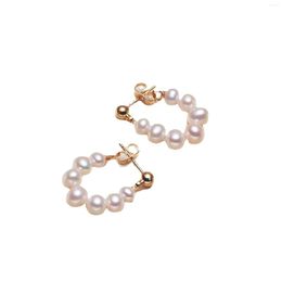 Hoop Earrings Genuine Pearls Stud Fashion Natural Freshwater Pearl Jewellery Gifts For Women Party Wedding Accessories