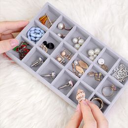 Jewelry Pouches Organizer Velvet Storage Tray Display Ring Bracelet Earrings Gift Box Showcase Drawer Trays