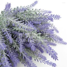 Decorative Flowers Wedding Purple Lavender Simulation Plastic Flower Bouquet Home Garden Decoration