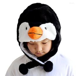 Berets Winter Penguin Hat Earflap Plush Bomber Trapper Animal