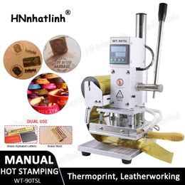 2 In 1 Dual Purpose Logo And Brass Alphabet Letters Manual PVC Card Leather Paper Hot Foil Stamping Bronzing Embossing Branding Press Machine Logo Stamp Tools
