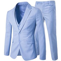 Men's Suits & Blazers Suit Jacket Pants 3 Pieces Sets / Nice Men Business Dress Male Wedding Coat Trousers Waistcoat S-6XL
