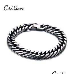 Chain Fashion Design Jewellery European Punk Rock Steam Link Mens Bracelets Chunky Accessories Stainless Steel For Boys Gift Dr Dhgarden Dhen7