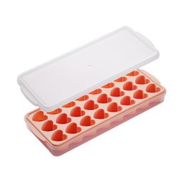 Creative ice lattice Mould Heart-shaped ice making ice Mould frozen ice block Artefact household food grade soft silicone ice storage box