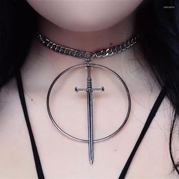 Chains Chain Neck Sword Statement Pendants Necklaces For Women Man Moon Aesthetic Fashion 2023