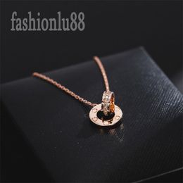 Romantic necklaces designer letter pendant necklace love multi types rose gold Colour two rows diamond iced out bright loop luxury necklace men Jewellery F23
