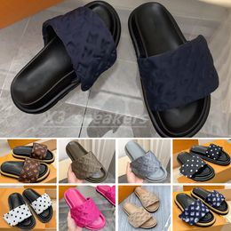 2023 Fashion Designers Pool Pillow Mules Women Sandals Sunset Flat Comfort Mules Padded Front Strap Slippers Soft Fashionable Easy to wear Style Slides 35-44 X26