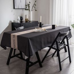 Nordic Ins Rectangular Desk round Table Cloth Tablecloth Waterproof Anti-Scald Tea Table Cloth TV Cabinet Cover Grey factory outlet
