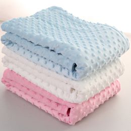 Blankets Swaddling Baby Fleece born Thermal Soft Solid Bedding Set Quilt Candy Color Sleeping Bed Supplies 230512