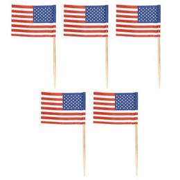 Banner Flags 500 american flag toothpicks party cupcake decoration sandwich mini food picks P230512