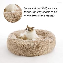 Cat Beds Pet Kennel Plush Round Felt Warm Mat Dog Bed Sleeping Hammock Winter Supplies