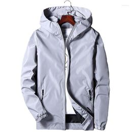 Men's Jackets Spring Jacket Men Casual Hooded Windproof Trench Coat Men's Autumn Zipper Windbreaker Outwear 5XL Jaqueta Masculina