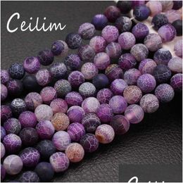 Stone New Fashion Purple Agate Loose Beads Pick Size 4.6.8.10 Mm High Quality Strand Bead Natural Charms Handmade Diy Stretc Dhgarden Dhqwp