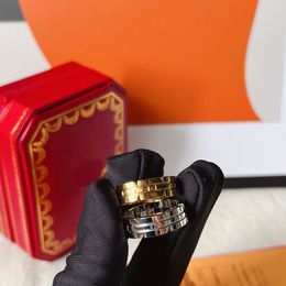 Liebes-Designer-Ring für Liebhaber, klassische Bandringe, luxuriöser Schmuck, Titan-Edelstahl, vergoldet, verblasst nicht, nicht allergisch, ohne Box