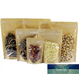 Крафт -бумажный пакет пищевые барьерные мешки с герметичным мешочком для упаковки для упаковки многоразовый пластиковый передний фронт прозрачный пакет простой