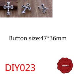 DIY023 S925 Sterling Silver Button Jeans Button Hip Hop Flame Cross Flower Fashion Jewellery Decoration Button Wallet Leather Retro Decoration