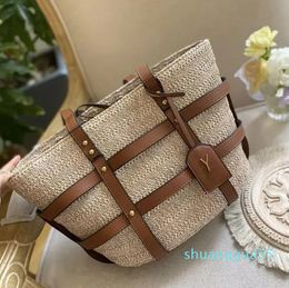 Designer-Beach Bags Women Designer Straw Plaited Woven Tote Bag Busket Handbag Casual Summer Beach Handbags Womens Shopping Bagss 30cm