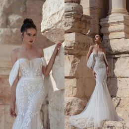 Julie Vino 2023 Mermaid Wedding Dress Off The Shoulder Lace Bridal Gown Sleeveless Robe de mariee