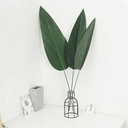 Decorative Flowers 1pc Artificial Plants Fake Banana Leaves Faux Jungle Tropical Greenery Decoration For Home Indoor Outdoor