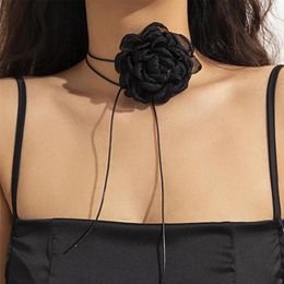 Choker PuRui Simple Large Flower Chokers Necklace Women Jewelry Collar On Neck Wax Line Rope Chain Vintage Charm Party Gifts