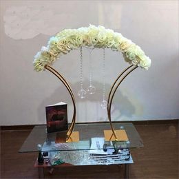 Party Decoration 10pcs)Gold Floral Tall Gold Metal Centrepiece Stands Design Mental Wedding Table1081