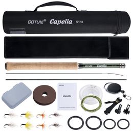 Fishing Accessories Goture Fly Combo Tenkara 12FT Classical Portable Ultra Light IM8 Carbon Fiber Trout Rod Pod with Line Lure Set 230512