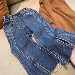 Jeans 2-8T Toddler Kid Baby Girls Clothes Fashion Jeans for Girls Cute Flared Pants Infant Denim Pants Childrens Trousers Outfit 230512