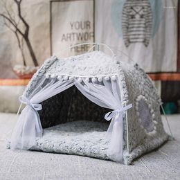 Cat Beds Sweet Princess Bed The General Teepee Closed Cozy Hammock With Floors Foldable Tent Dog House Pet Basket Cushion